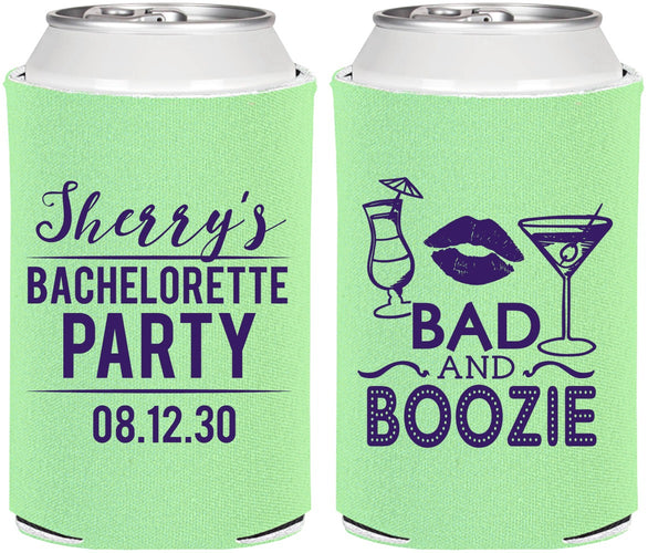 Personalized Bachelorette Can Coolers - Bad And Boozie | 60156
