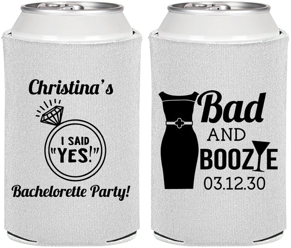 Personalized Bachelorette Can Coolers - Bad And Boozie | 60157