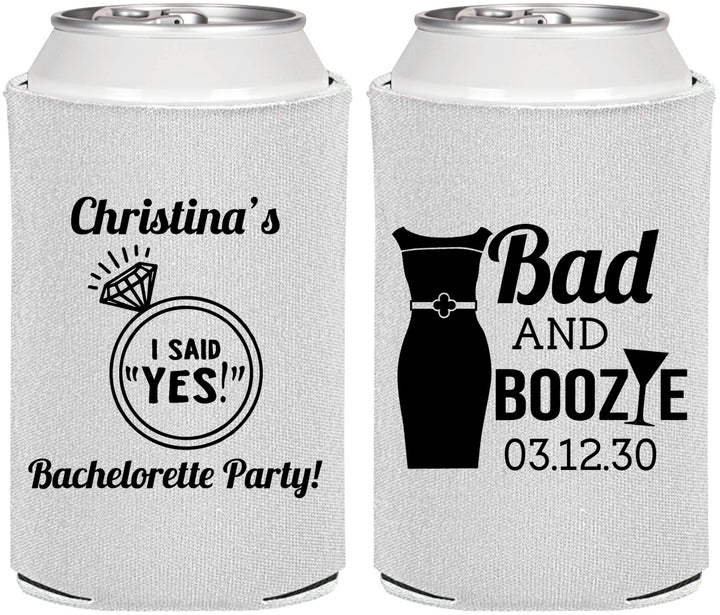 Personalized Bachelorette Can Coolers - Bad And Boozie | 60157