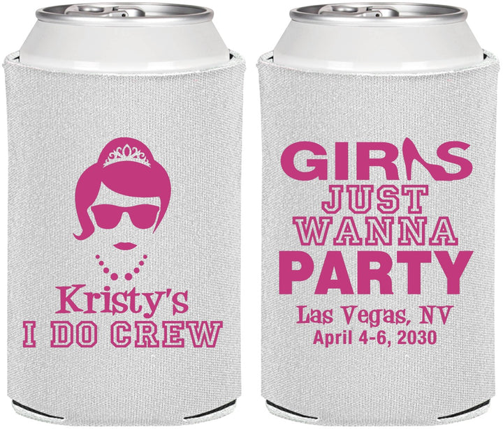Personalized Bachelorette Can Coolers - Girls Just Wanna Party | 60158