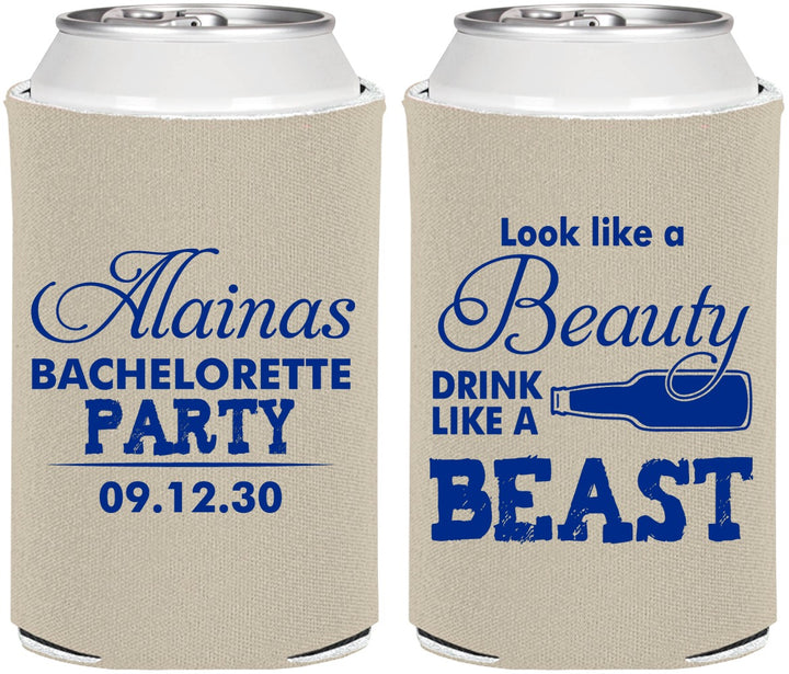Personalized Bachelorette Can Coolers - Beauty Beast | 60161