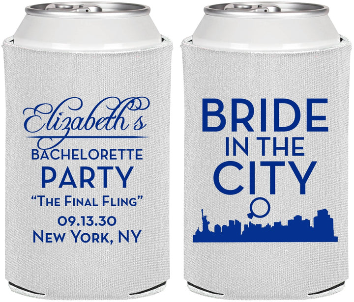 Personalized Bachelorette Can Coolers - New York | 60162