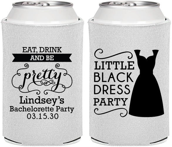 Personalized Bachelorette Can Coolers - Little Black Dress | 60164