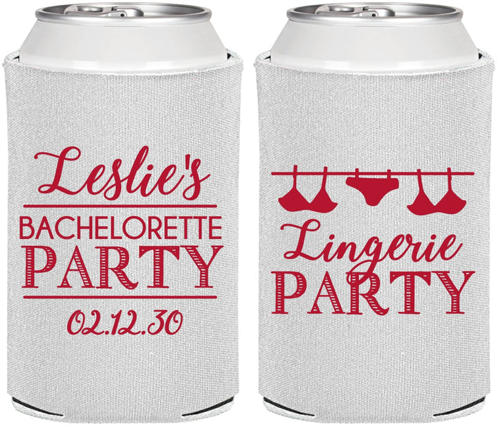 Personalized Bachelorette Can Coolers - Lingerie Party | 60171