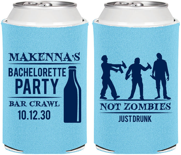 Personalized Bachelorette Can Coolers - Zombie | 60173
