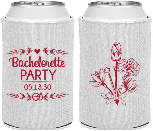 Personalized Bachelorette Can Coolers - Flowers | 60174