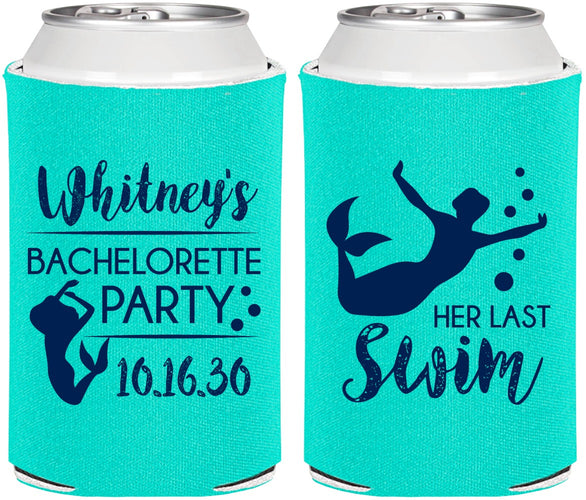 Personalized Bachelorette Can Coolers - Mermaid | 60175