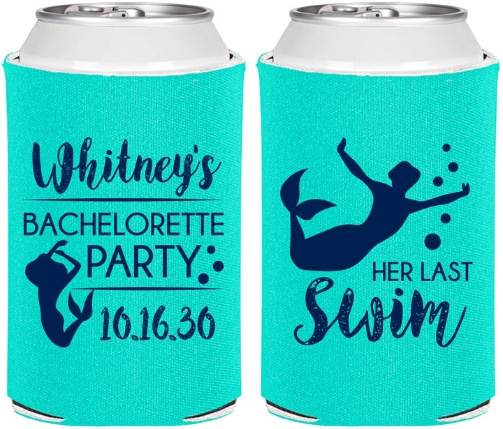 Personalized Bachelorette Can Coolers - Mermaid | 60175