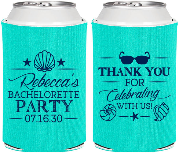 Personalized Bachelorette Can Coolers - Beach | 60177
