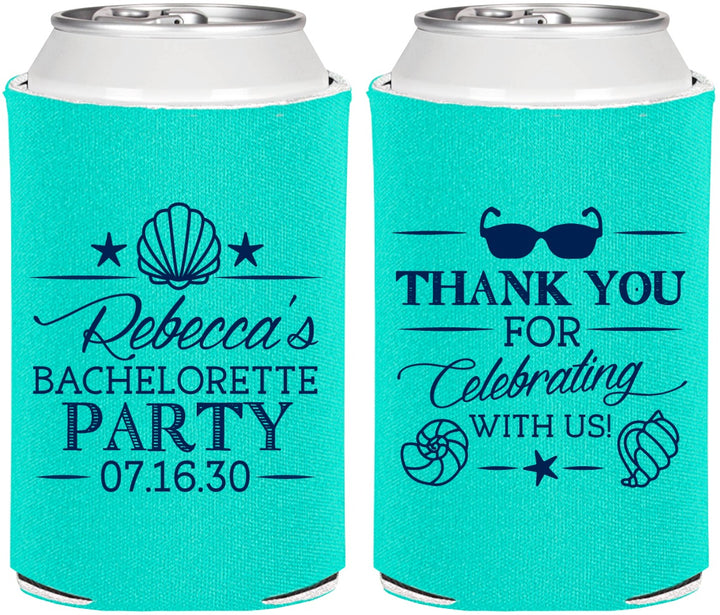 Personalized Bachelorette Can Coolers - Beach | 60177