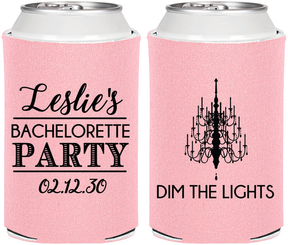 Personalized Bachelorette Can Coolers - Lights | 60188