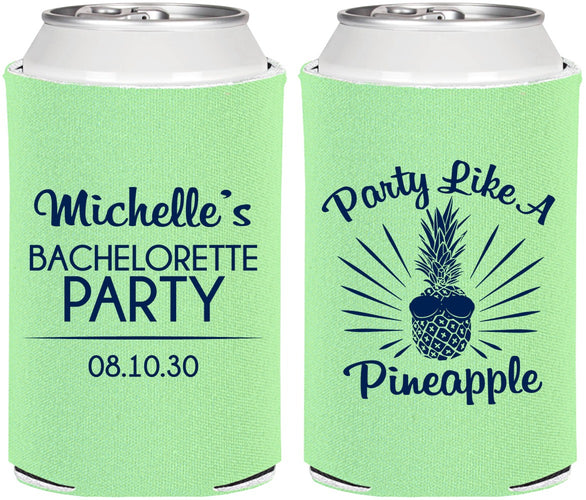 Personalized Bachelorette Can Coolers - Party Like A Pineapple | 60193