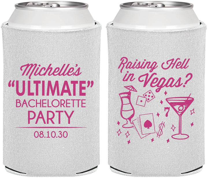 Personalized Bachelorette Can Coolers - Raising Hell In Vegas | 60196
