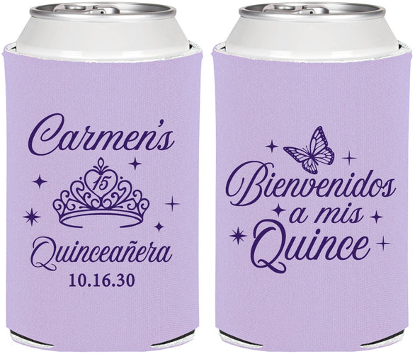 Personalized Quinceanera Can Coolers - Bienvenidos A Mis Quince | 70005