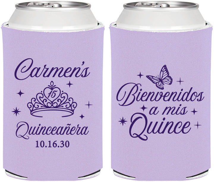 Personalized Quinceanera Can Coolers - Bienvenidos A Mis Quince | 70005