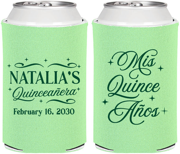 Personalized Quinceanera Can Coolers - Mis Quince Anos | 70006