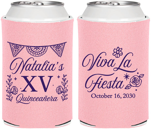 Personalized Quinceanera Can Coolers - Viva La Fiesta Quince | 70008