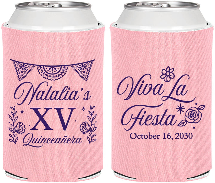 Personalized Quinceanera Can Coolers - Viva La Fiesta Quince | 70008