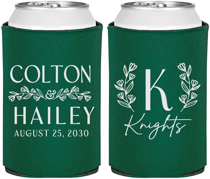 Personalized Wedding Can Coolers - Monogram | 800