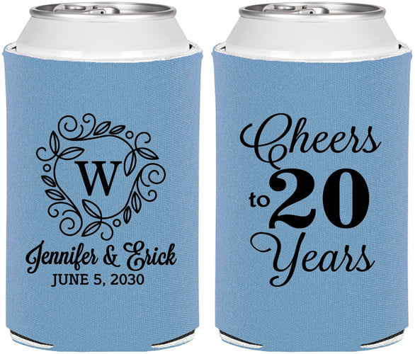 Personalized Anniversary Can Coolers - Cheers To 20 Years | 80001