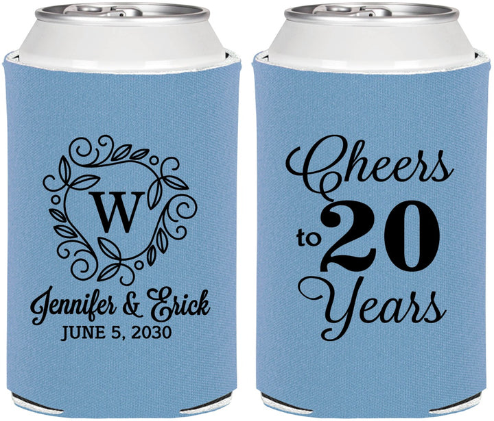 Personalized Anniversary Can Coolers - Cheers To 20 Years | 80001