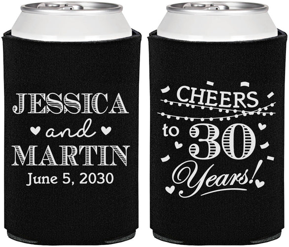 Personalized Anniversary Can Coolers - Cheers To 30 Years | 80003