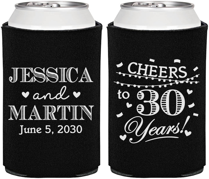 Personalized Anniversary Can Coolers - Cheers To 30 Years | 80003