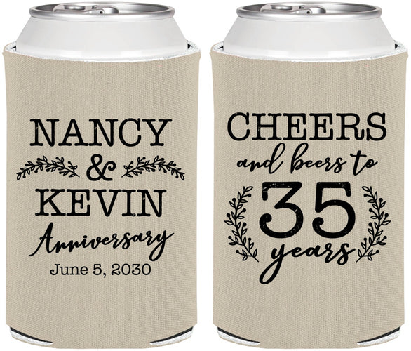 Personalized Anniversary Can Coolers - Cheers To 35 Years | 80004
