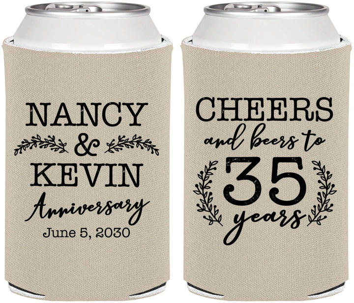 Personalized Anniversary Can Coolers - Cheers To 35 Years | 80004