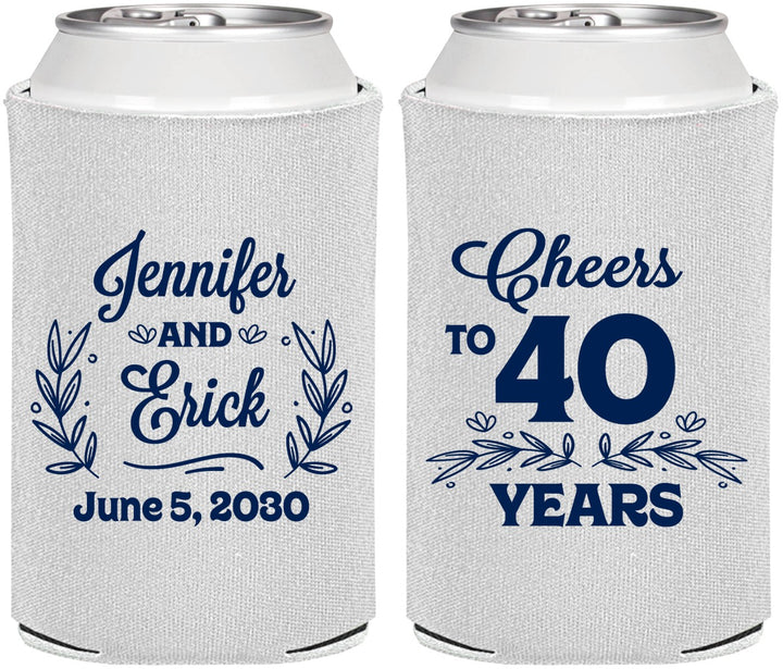 Personalized Anniversary Can Coolers - Cheers To 40 Years | 80005