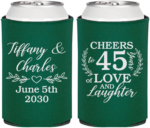 Personalized Anniversary Can Coolers - Cheers To 45 Years | 80006