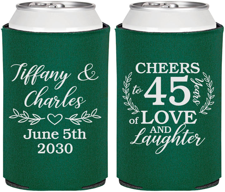Personalized Anniversary Can Coolers - Cheers To 45 Years | 80006