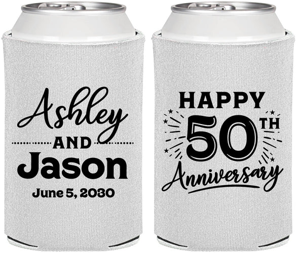 Personalized Anniversary Can Coolers - 50th Wedding | 80007