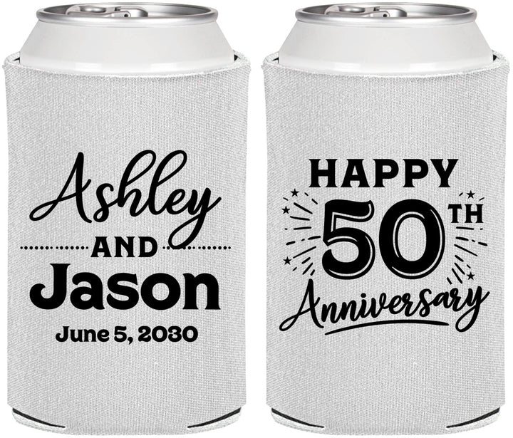 Personalized Anniversary Can Coolers - 50th Wedding | 80007