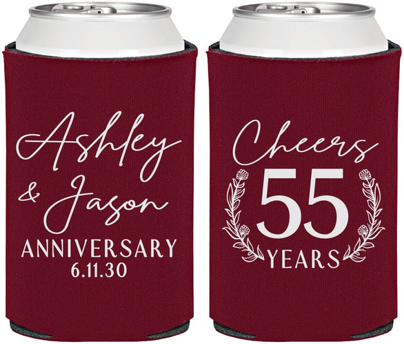 Personalized Anniversary Can Coolers - Cheers To 55 Years | 80008