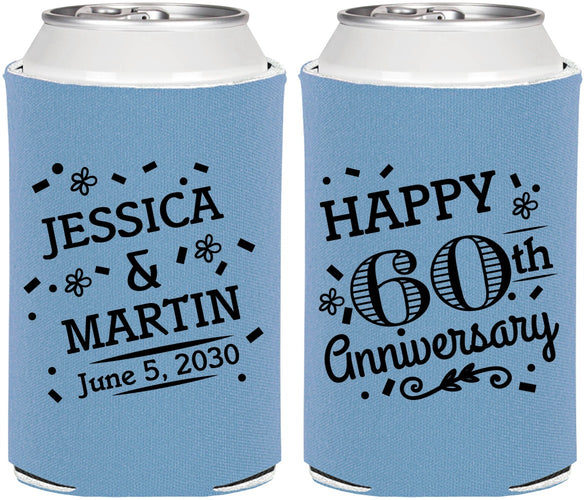 Personalized Anniversary Can Coolers - Cheers To 60 Years | 80009