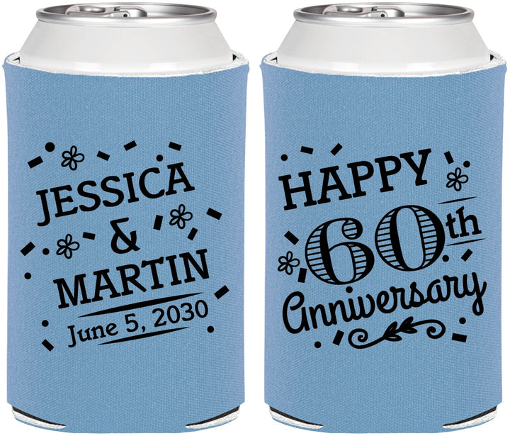 Personalized Anniversary Can Coolers - Cheers To 60 Years | 80009