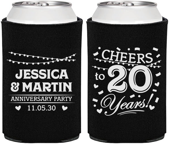 Personalized Anniversary Can Coolers - Cheers To 20 Years | 80011