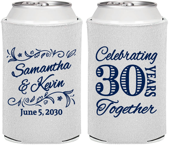 Personalized Anniversary Can Coolers - 30 Years Together | 80013