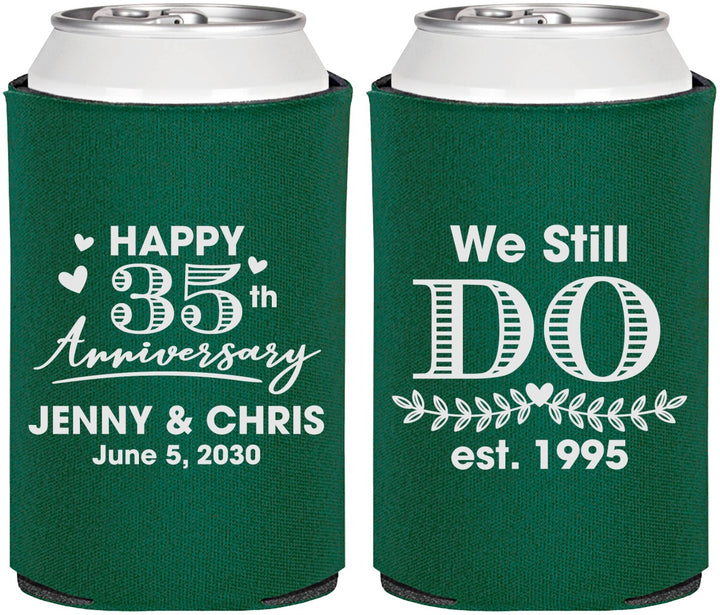 Personalized Anniversary Can Coolers - 35th Wedding | 80014