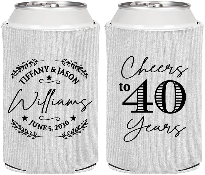 Personalized Anniversary Can Coolers - Cheers To 40 Years | 80015