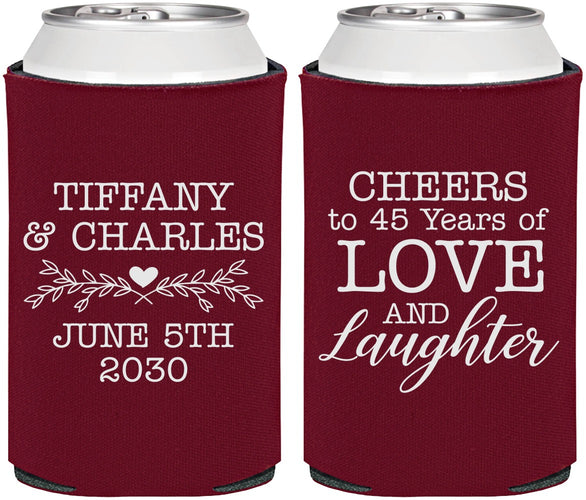 Personalized Anniversary Can Coolers - Cheers To 45 Years | 80016