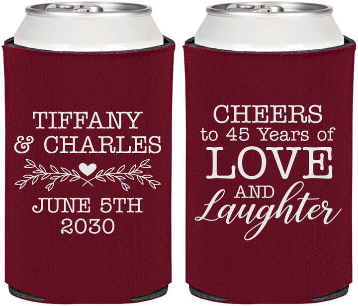 Personalized Anniversary Can Coolers - Cheers To 45 Years | 80016