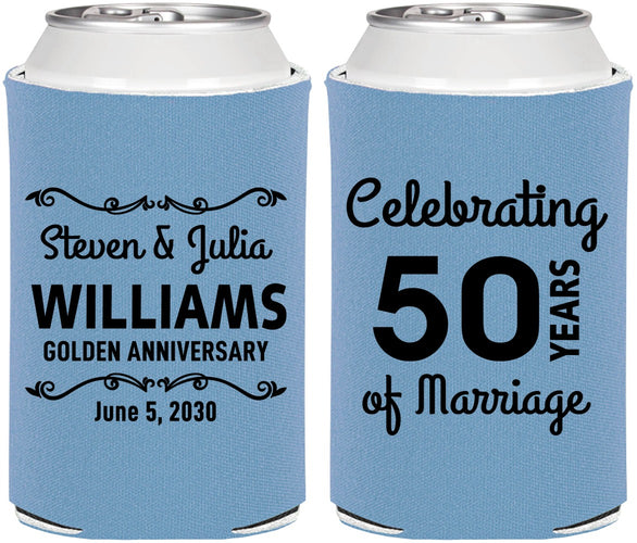 Personalized Anniversary Can Coolers - 50 Years Of Marriage | 80017