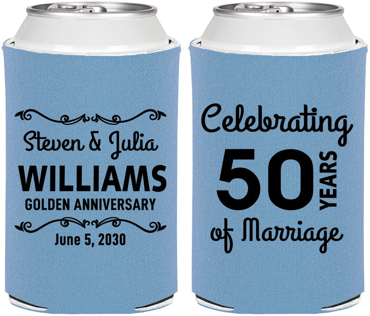 Personalized Anniversary Can Coolers - 50 Years Of Marriage | 80017