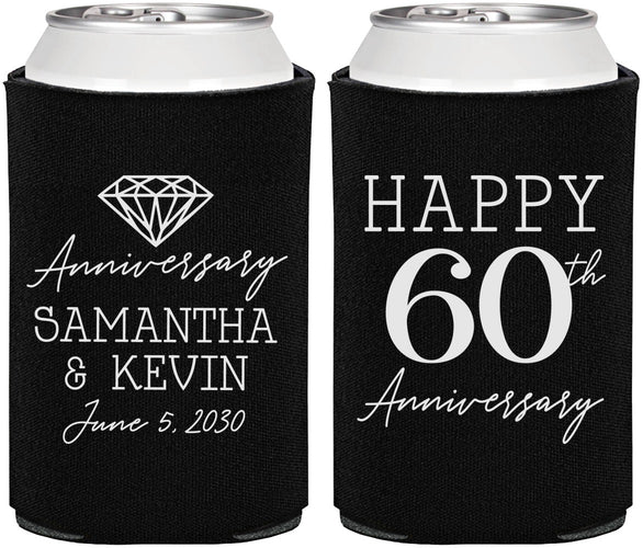 Personalized Anniversary Can Coolers - 60th Wedding | 80019
