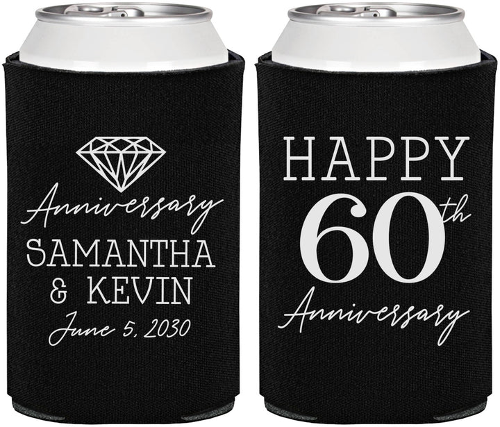Personalized Anniversary Can Coolers - 60th Wedding | 80019