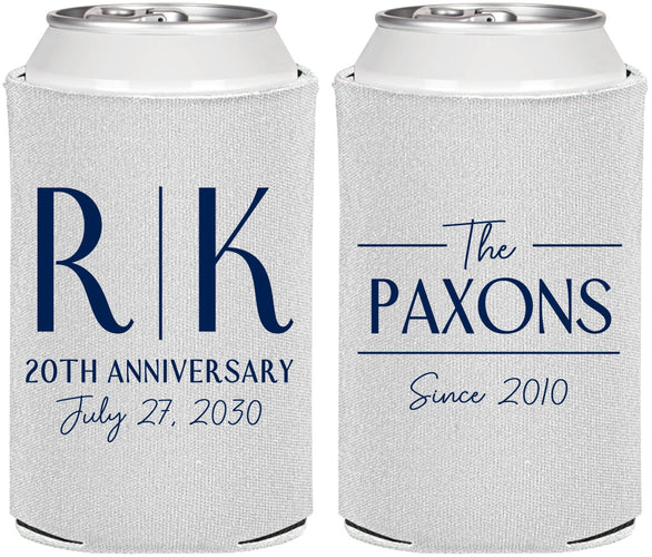 Personalized Anniversary Can Coolers - 20th Wedding | 80021