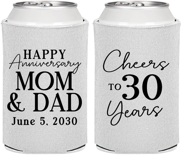 Personalized Anniversary Can Coolers - Cheers To 30 Years | 80023
