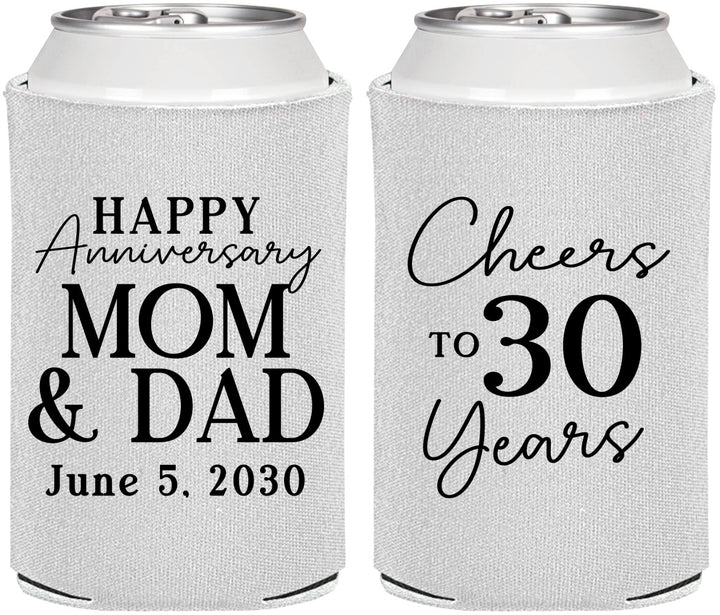Personalized Anniversary Can Coolers - Cheers To 30 Years | 80023